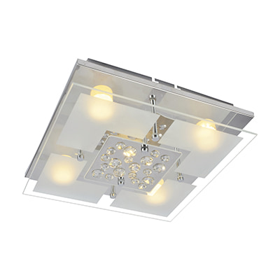 Crystal Square Ceiling Light Chrome LED