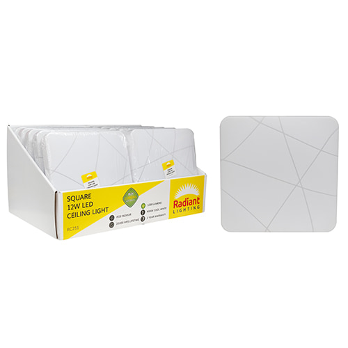 GSD Ceiling Light SQ Plain LED 12W (Sell in PDQ of 10 only)