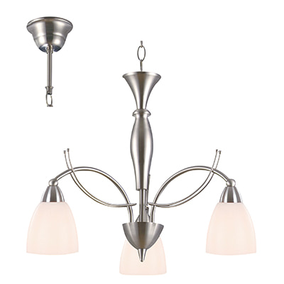 3LT Sasha Chandelier Satin Chrome E14