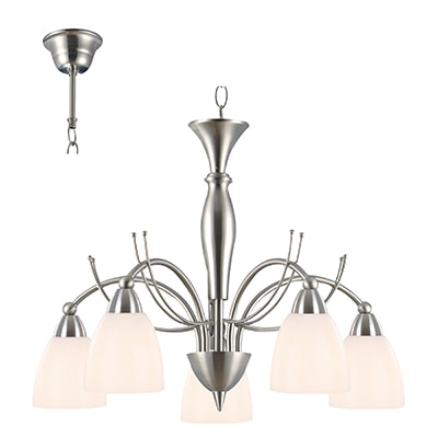 5LT Sasha Chandelier Satin Chrome E14