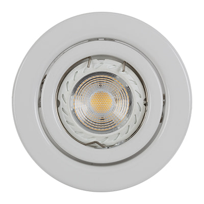 Tilt Steel Downlight 100mm Dia White NO L/Holder