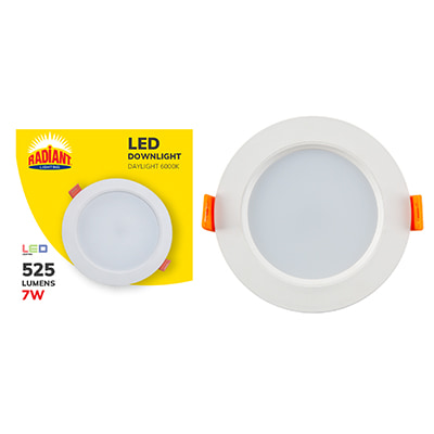 Downlight 95mm Dia White LED 7W 6000K