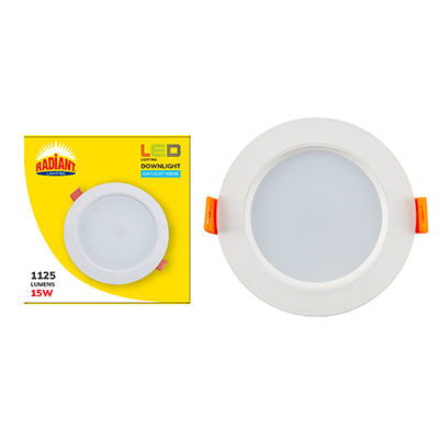 Downlight 144mm Dia White LED 15W 6000K