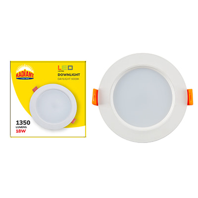 Downlight 166.5mm Dia White LED 18W 6000K