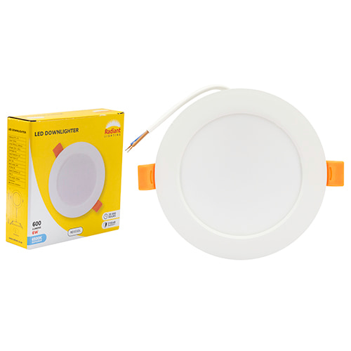 Panel Round Downlight 117mm Dia White LED 6W 6500K