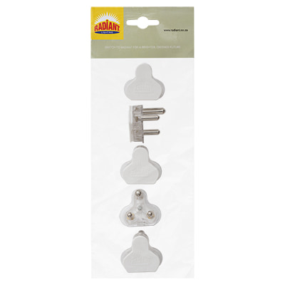 Plug Top 16Amp 3Pin White 5xPrepack