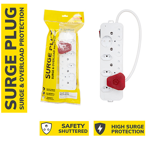 Surge Multi-Plug 8 Way with Surge & Overload Protection