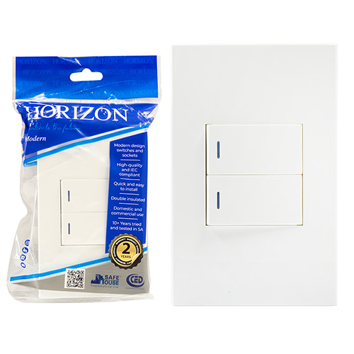 Horizon Modern 2L2W Switch White
