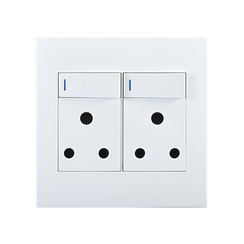 Horizon Modern Double Socket 16A White