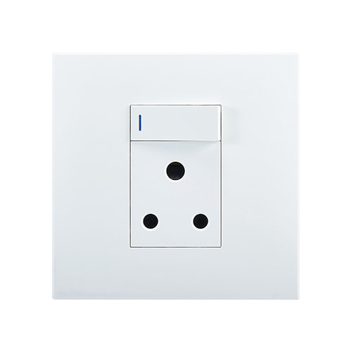 Horizon Modern Single Socket 16A White 4x4