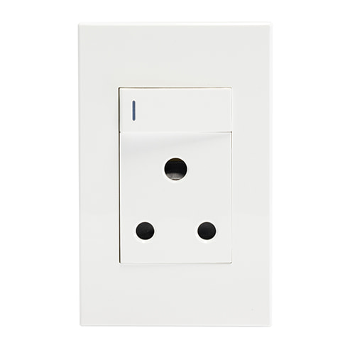 Horizon Modern Single Socket 2x4 Vertical White
