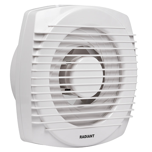 Extractor Square Window Fan 250mm White Motor Power 23W