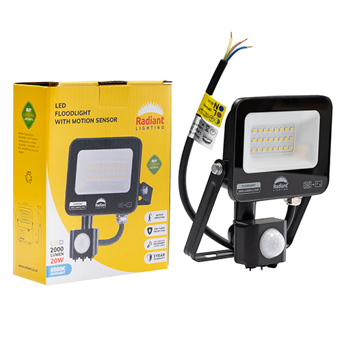 LED 20W Floodlight & Motion Sensor 6500K
