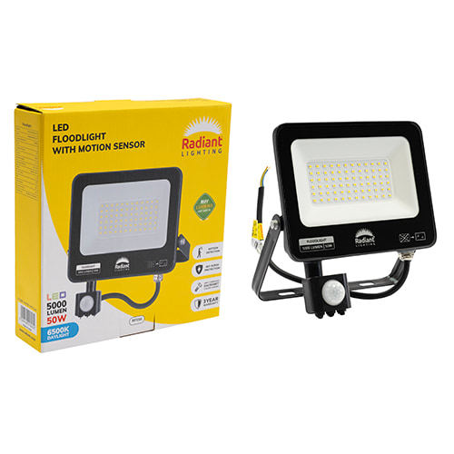 LED 50W Floodlight & Motion Sensor 6500K