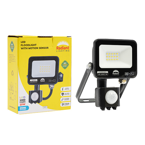 LED 10W Floodlight & Motion Sensor 6500K