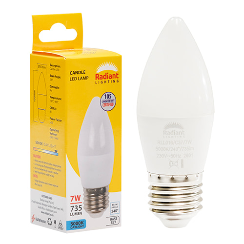 Candle Frosted 7w LED E27 5000K 105 lm/W