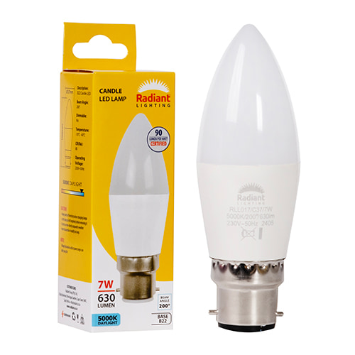Candle Frosted 7w LED B22 5000K 105 lm/W