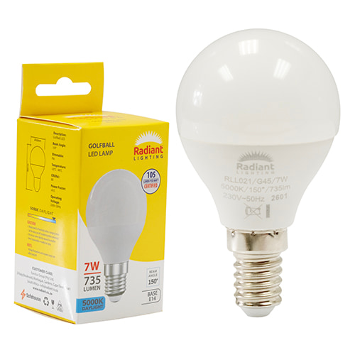 Golfball Frosted 7W LED E14 5000K 105 lm/W