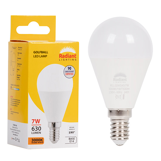 Golfball Frosted 7w LED E14 3000K N