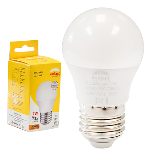 Golfball Frosted 7w LED E27 3000K N