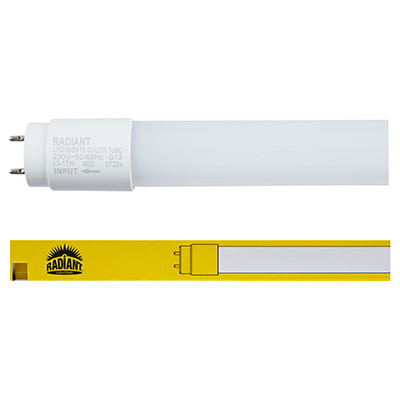 T8 Colour Tube 13-17w LED G13 Red 1200mm