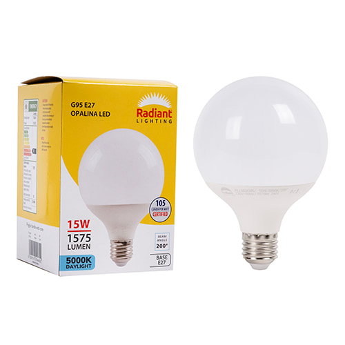 Opalina Frosted G95 15w LED E27 5000K 105 lm/W