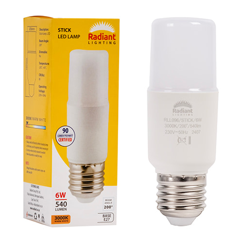 Stick Lamp Frosted T36 6W LED E27 3000K N