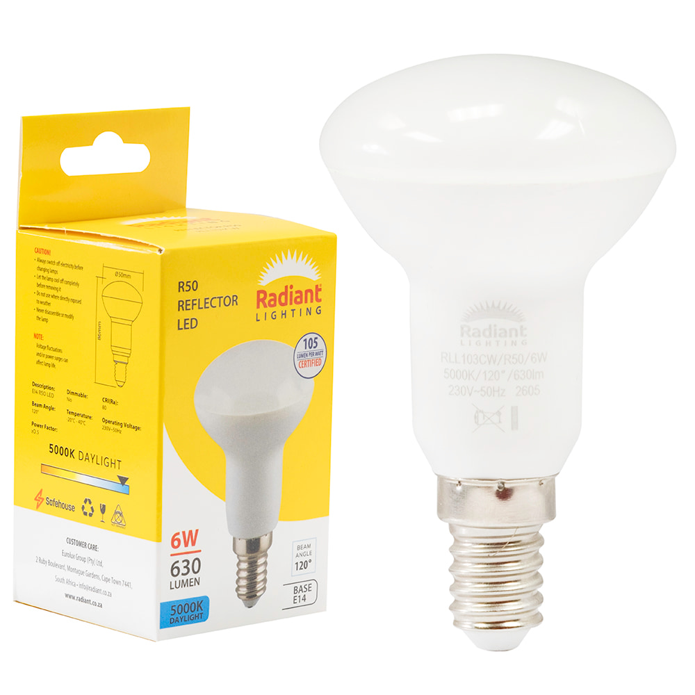 R50 Reflector 6w LED E14 5000K 105 lm/W