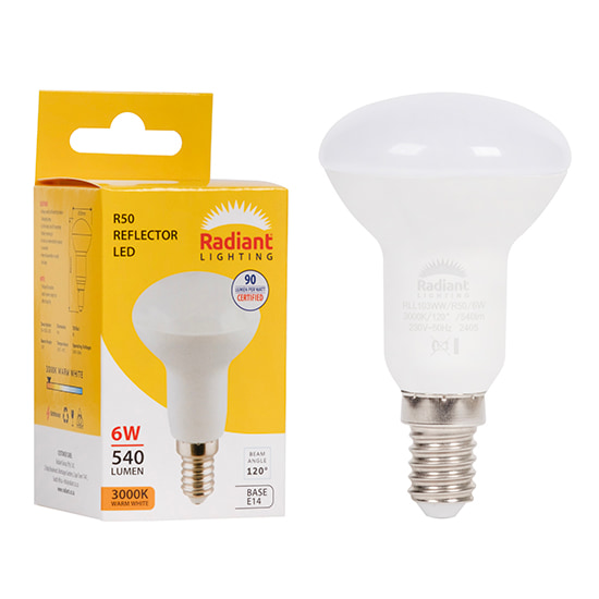 R50 Reflector 6w LED E14 3000K 105 lm/W