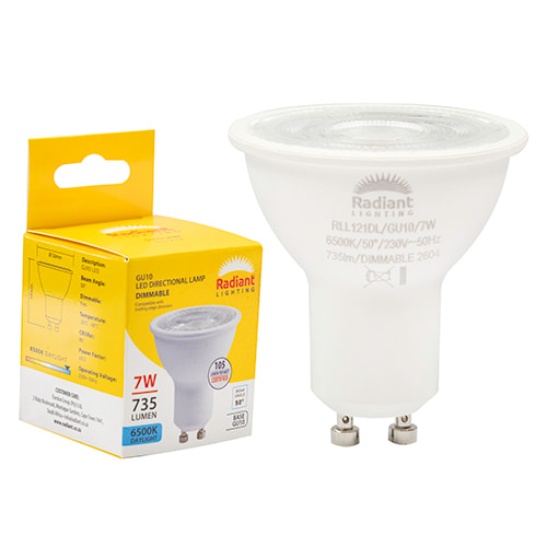 GU10 Clear Lens 7W LED 6500K Dimmable 105 lm/W