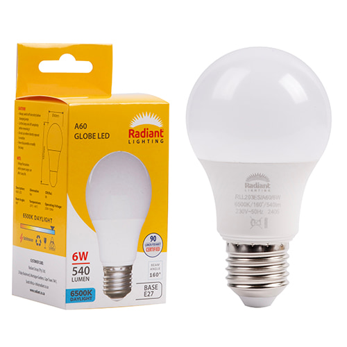 A60 6W LED E27 6500K Box 105 lm/W
