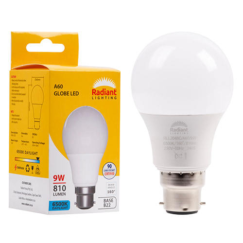 A60 9w LED B22 6500K Box 105 lm/W