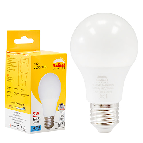 A60 9W LED E27 6500K Box 105 lm/W