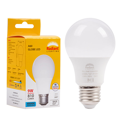 A60 9w LED E27 6500K Box 105 lm/W
