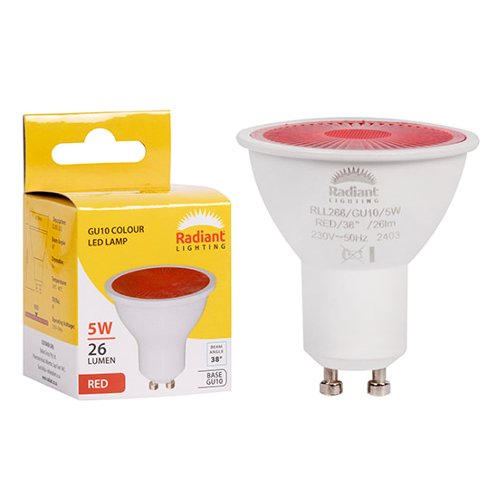 GU10 Coloured 5w LED Red