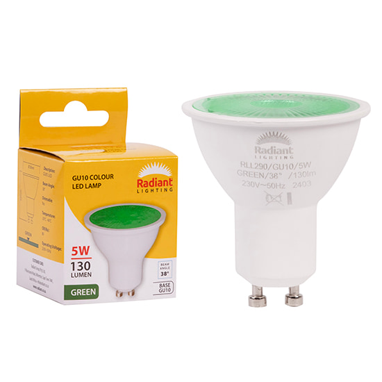 GU10 Coloured 5w LED Green