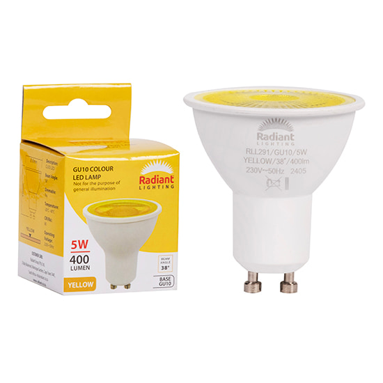 GU10 Coloured 5w LED Yellow