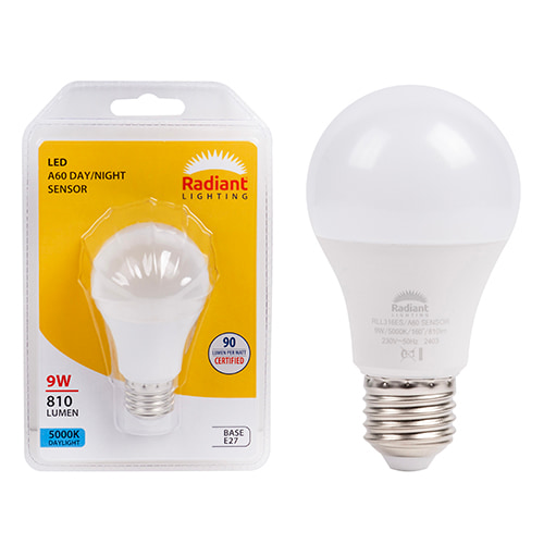 A60 Day/Night Sensor 9W LED E27 5000K 105 lm/W