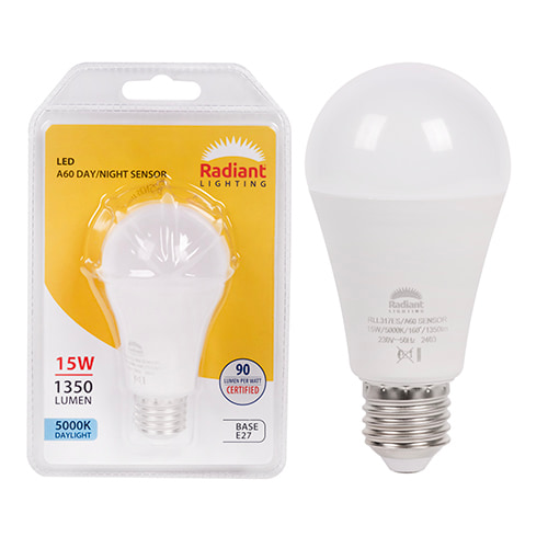 A60 Day/Night Sensor 15W LED E27 5000K 105 lm/W