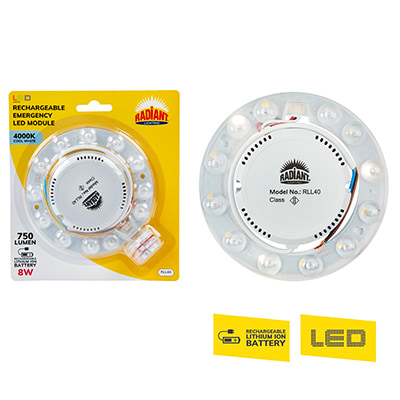 Rechargeable Emergency 128mm LED Module 8w 4000K