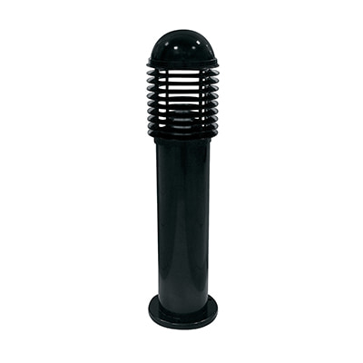 Louvre Bollard 650mm Black Base Mount
