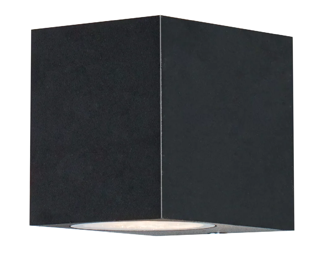 Bue Square Up or Down Outdoor Wall Light Black, view 2