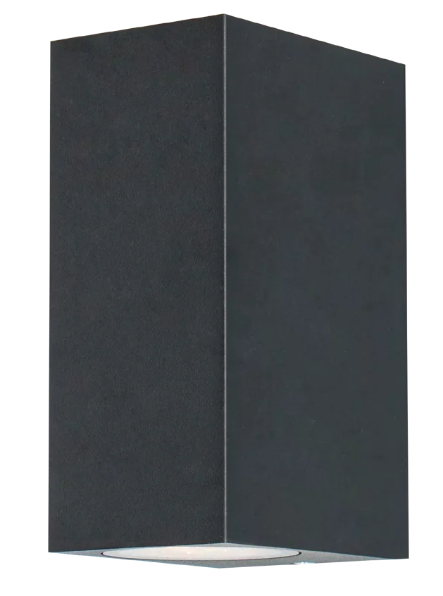 Bue Square Up & Down Outdoor Wall Light Black, view 2