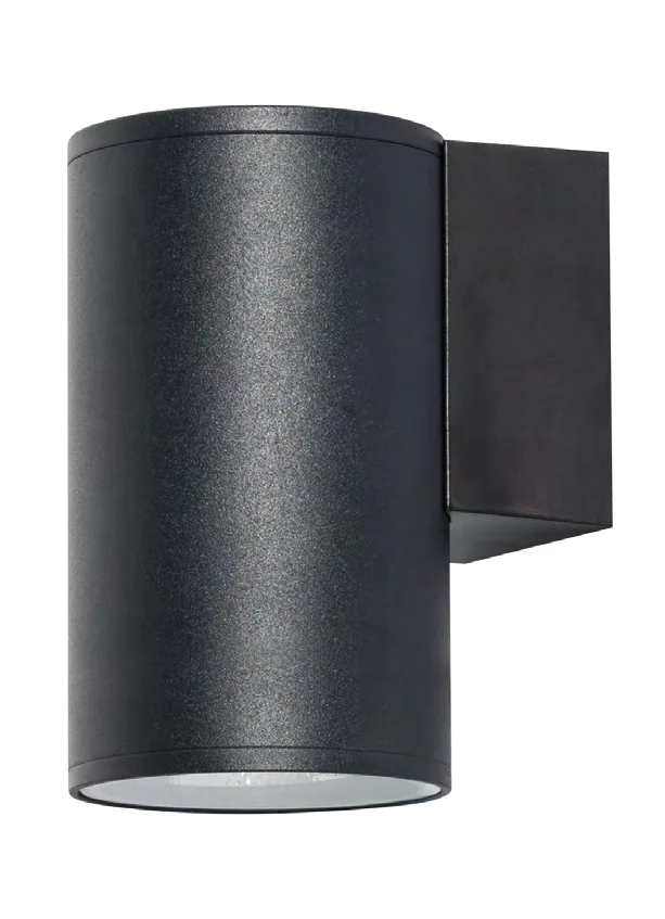 Bue Round Up or Down Outdoor Wall Light Black E27, view 2