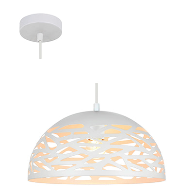 Pendant Steel 300mm White E27 1x40w