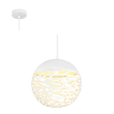 Pendant Metal 300mm White E27 1x28w