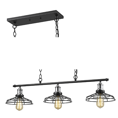 Grid 3LT Pendant Black/Chrome E27 3x40w