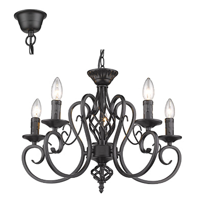 5LT Chandelier Black E14 5x40w