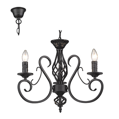 3LT Chandelier Black E14 3x40w