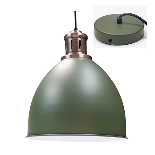 Pendant Steel 330mm Green & Copper E27 1x40w